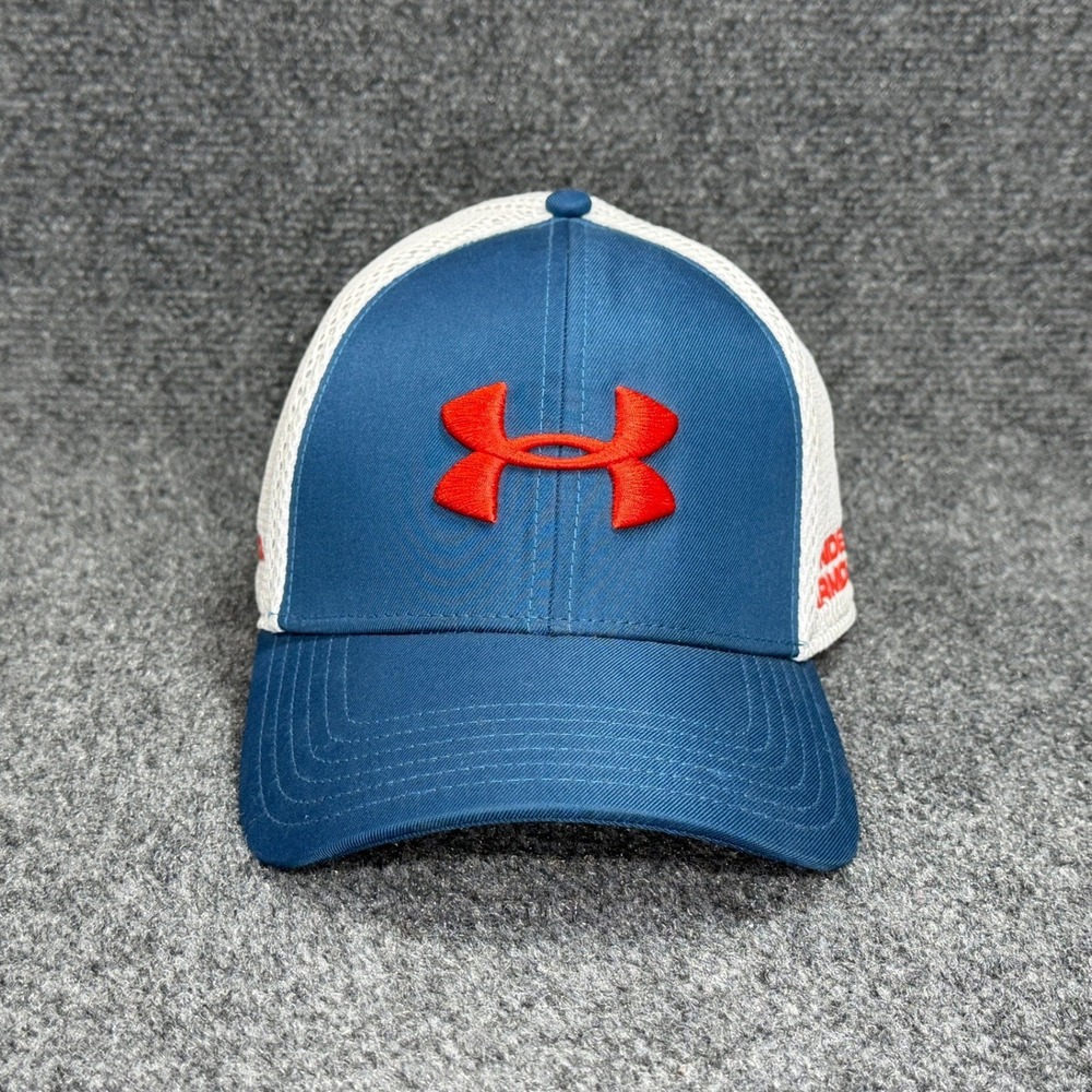 Under Armour Mesh Golf Hat‎ Men's Red White Blue Athletic Stretch Fit Cap